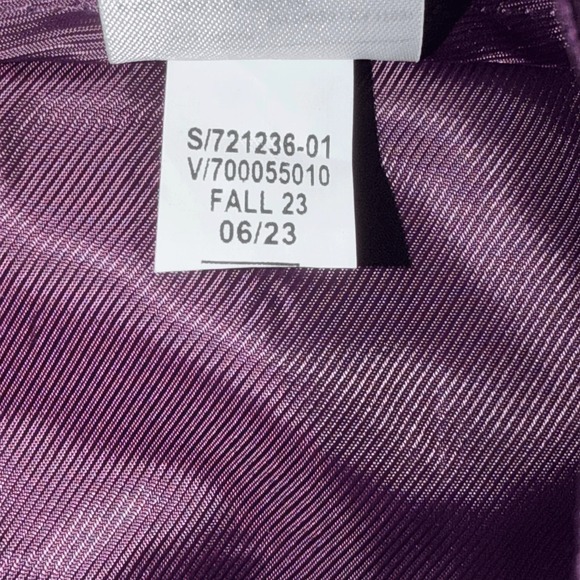 Banana Republic Womens Pant Suit Set 8 Petite Purple Satin Wide Leg Blazer NWT - Picture 10 of 11